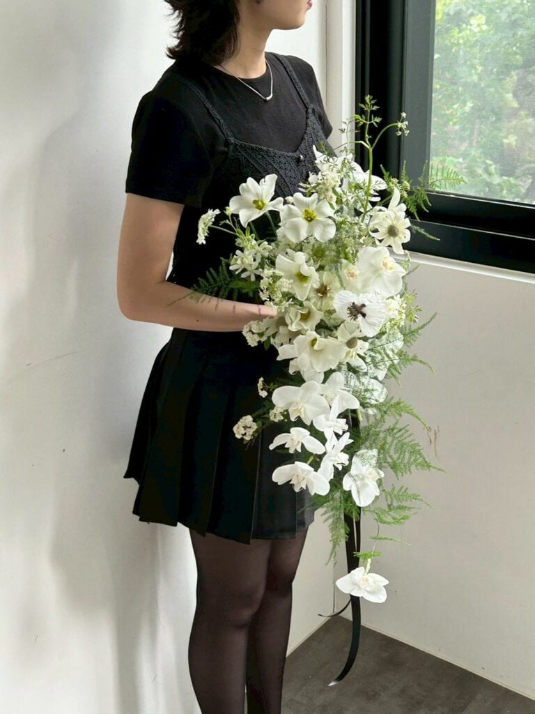 瀑布型新娘捧花